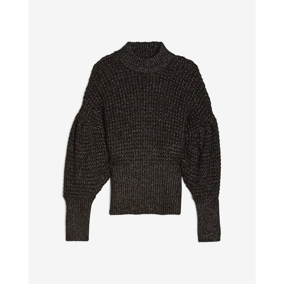 Express Chunky Balloon Sleeve Mock Neck Sweater S - Picture 3 of 3